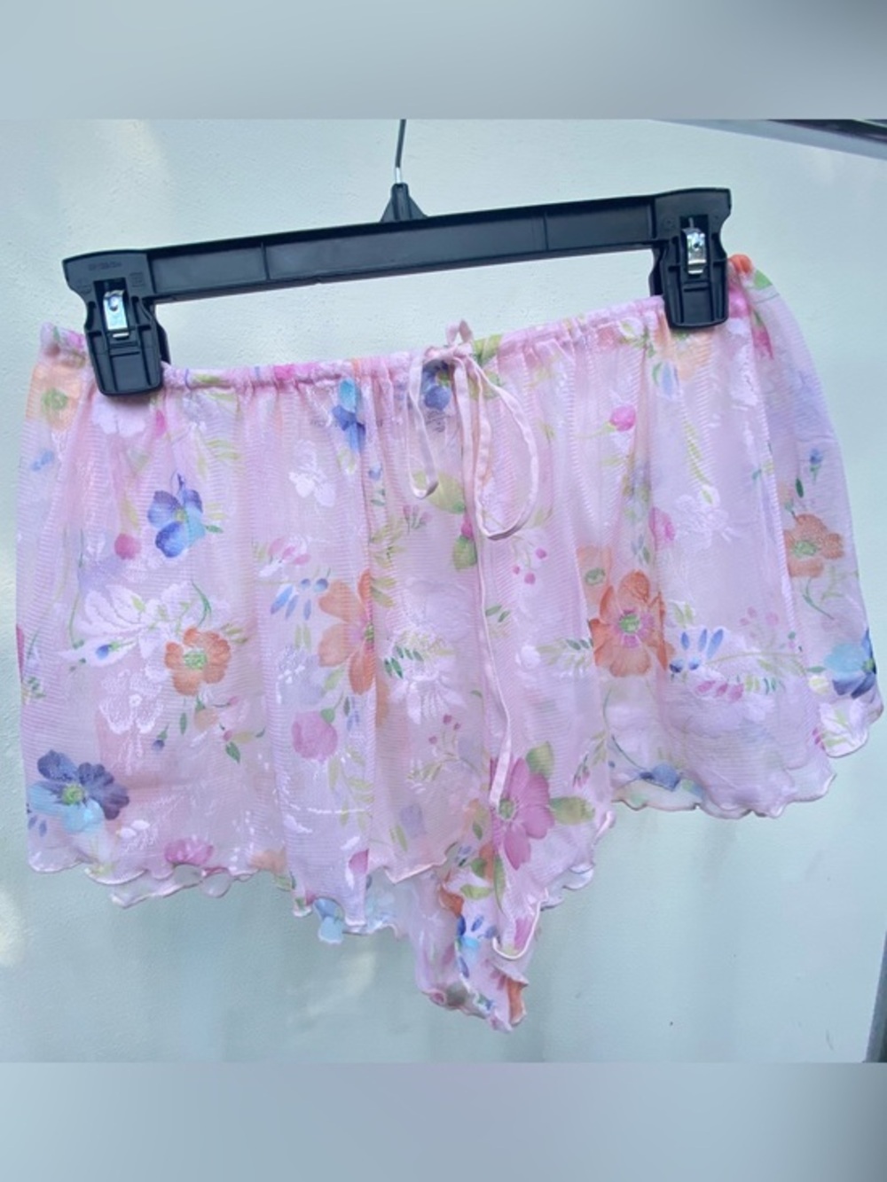 Y2K Victoria’s Secret Pink Floral Soft Mesh Sleep Shorts Size Medium